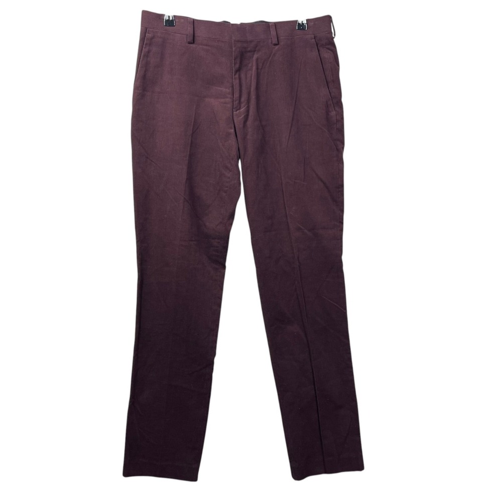 J Crew Ludlow Slim Corduroy Pants Mens 32 x 32 Burgundy Italian Cotton